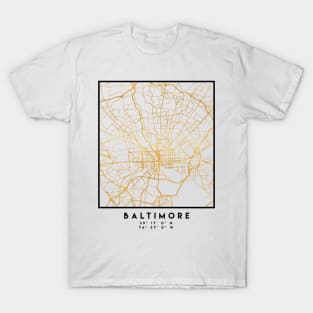 BALTIMORE MARYLAND CITY STREET MAP ART T-Shirt